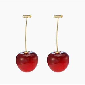New! Free People Cherry Drop Earrings (1021) NWOT